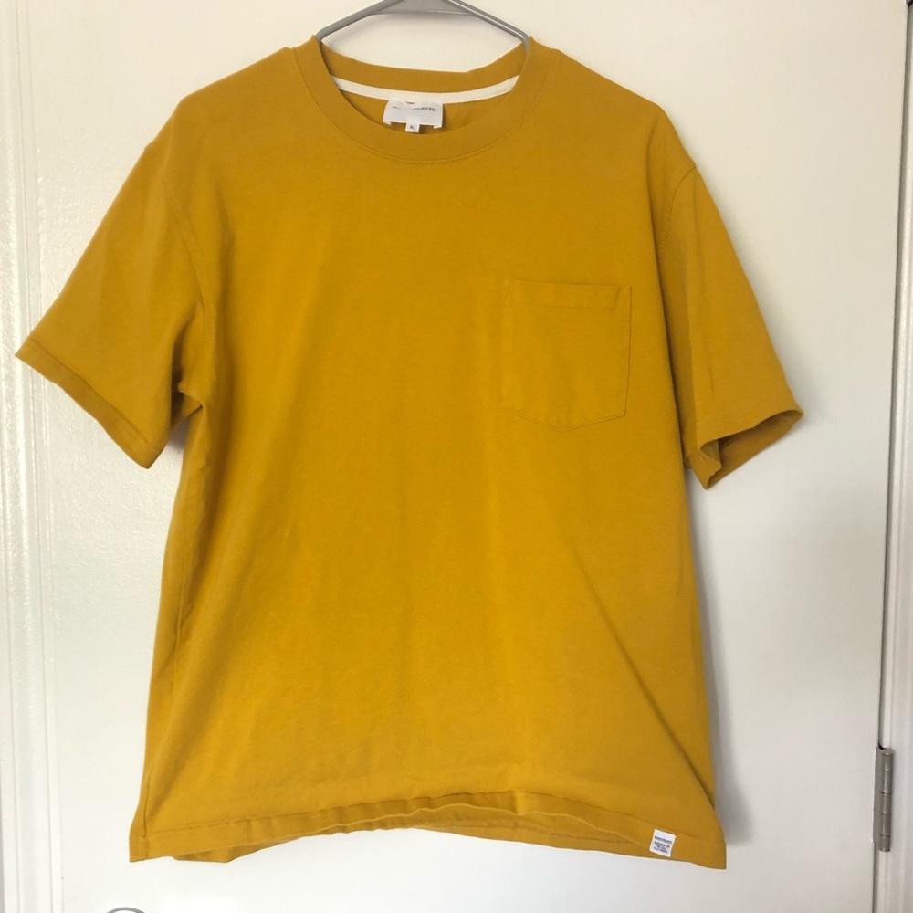 Norse Projects mustard yellow pocket tee